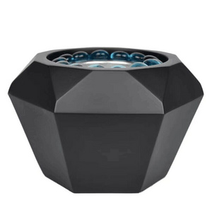 Hot Selling Modern Mini Diamond Cut Cement Fireplace Black Bio-ethanol Fire Pit Personal Portable Table Fireplace