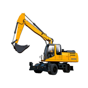 China Made Brand New Small Digger XE150WB On Wheels Tyre Excavator With Hydraulic Grapple