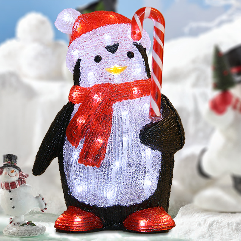 40L white LED light up christmas outdoor penguin decorations for home and garden decoration