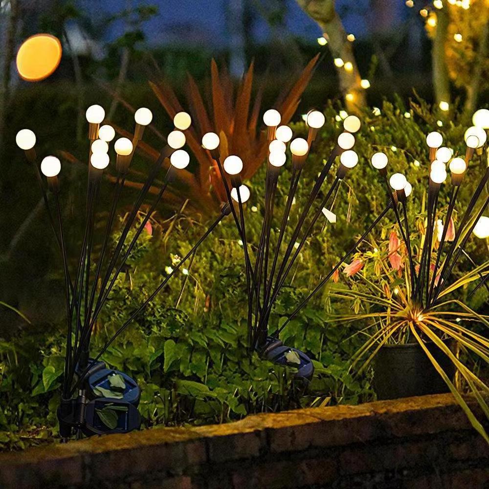 hot sales products solar outdoor lights waterproof 8L warm white LED firefly solar garden light