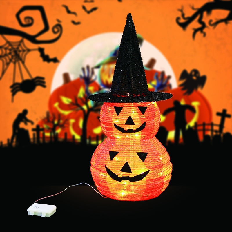 2024 new products 70cm LED  halloween collapsible pumpkin gnomes decorations lights