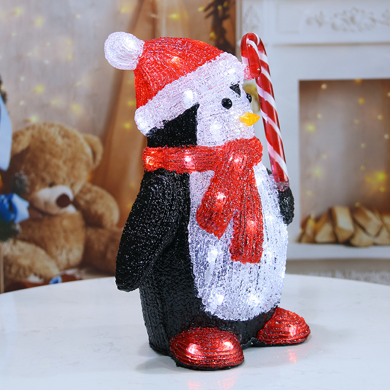 40L white LED light up christmas outdoor penguin decorations for home and garden decoration