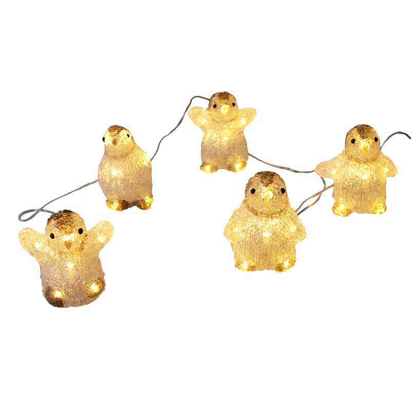 40L 5pcs a set warm white LED penguin figurines lights