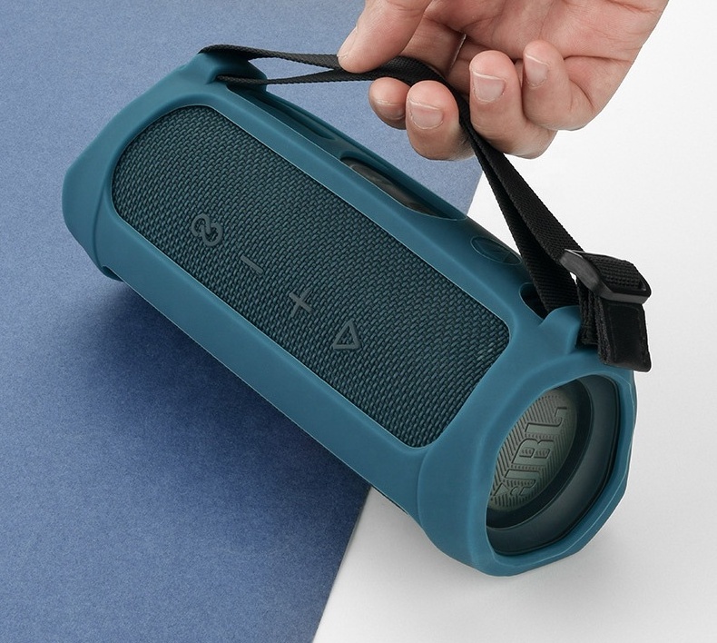 hollow soft silicone sleeve protective case with handle shoulder strip for JBL Flip 5 speaker