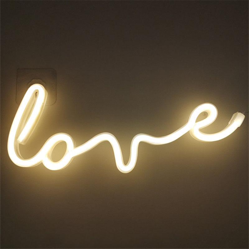 Newish LOVE Letter Game USB Powered Dual Purpose Table Neon Lamp Wall Hanging Decoration Custom Led Neon Lights