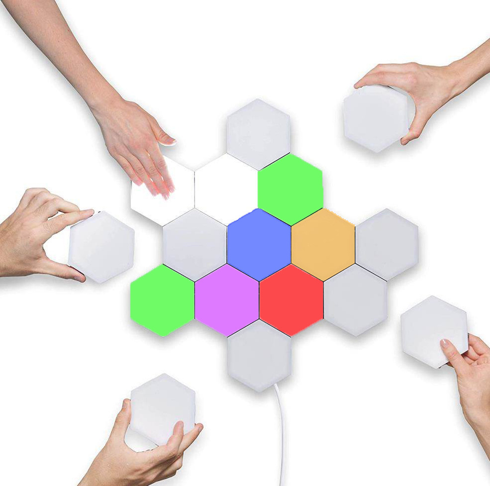 Kanlong Touch Sensor Night Lights Led Magnetic Modular hexagon Touch Wall light Creative Home Decor Color Night Lamp