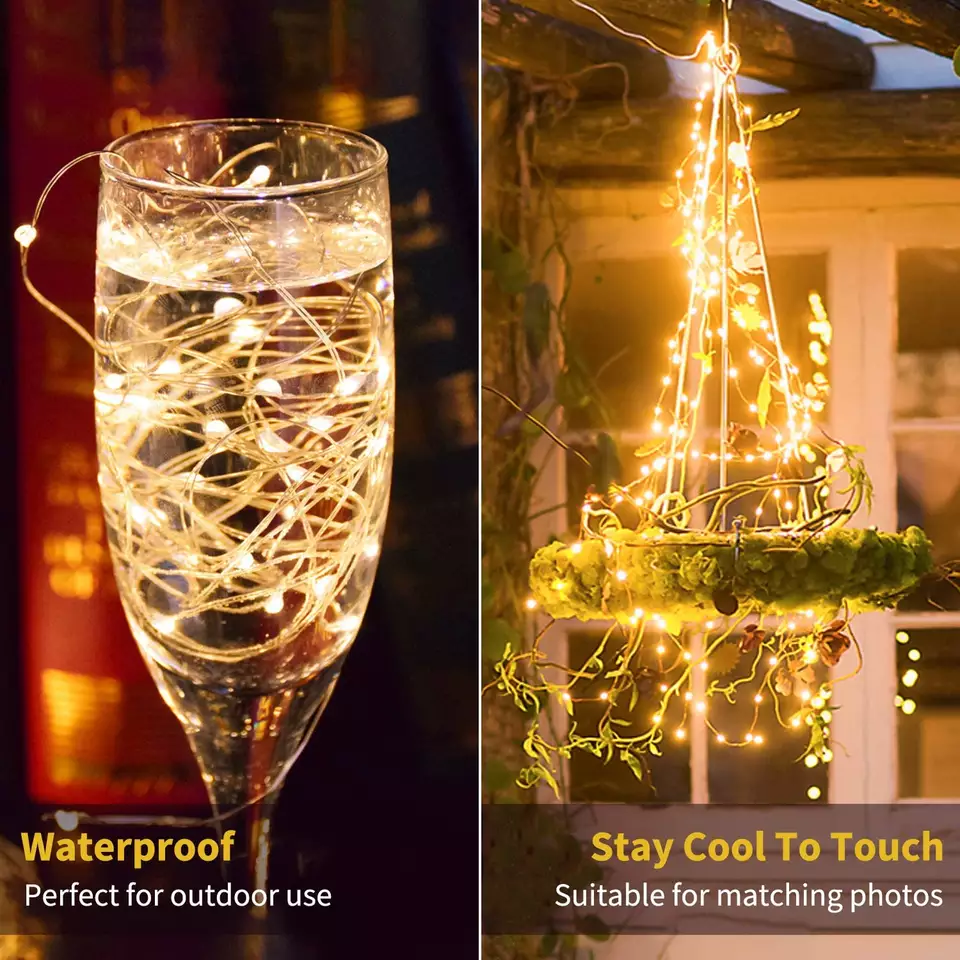 Waterproof Remote Control Fairy Lights Battery Operated 8 Mode Timer String Copper Wire LED fairy string light