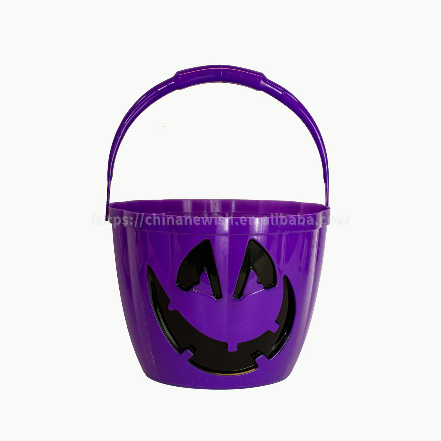 Hot selling Halloween Plastic Pumpkin Bucket Led Candy Lantern for Indoor Outdoor Halloween Party Decoration