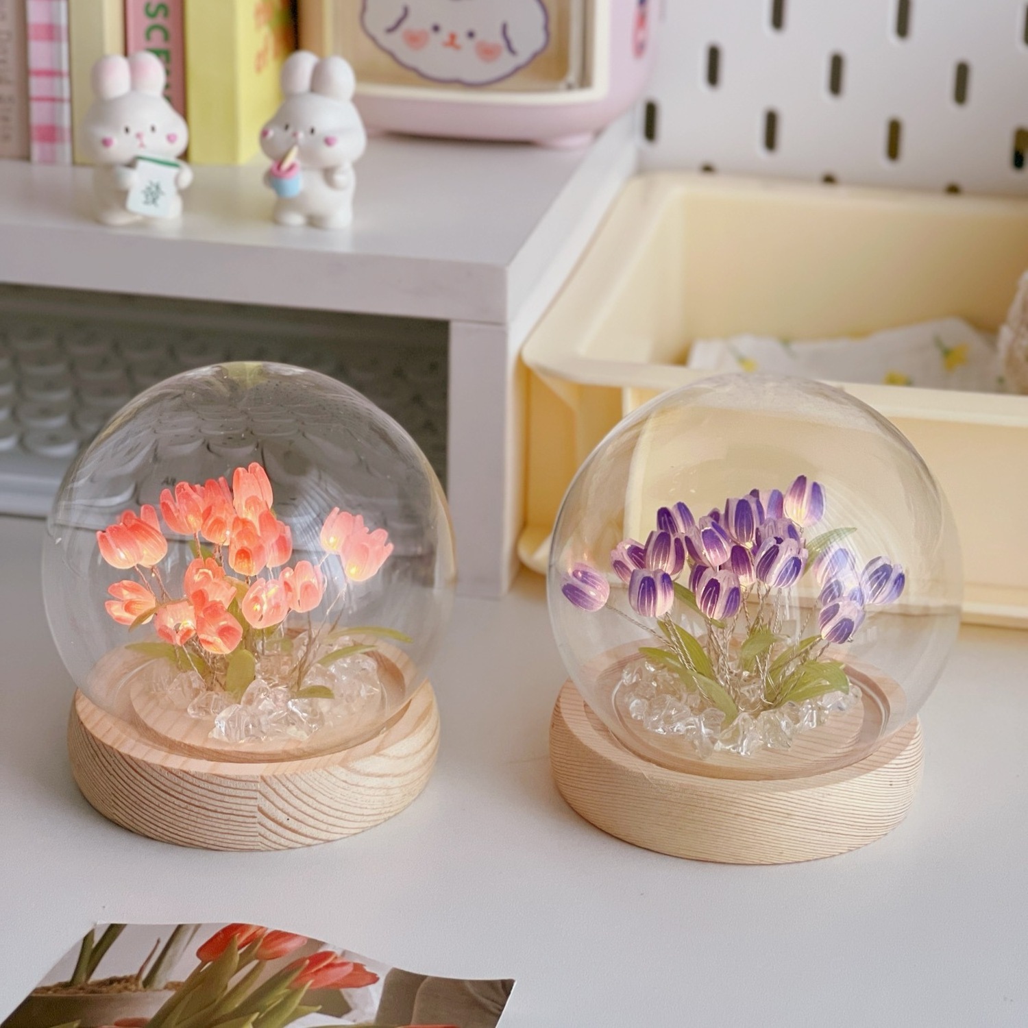 Newish DIY Bedroom Decoration Led Tulip Flower Night Light Lamp