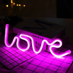 Newish LOVE Letter Game USB Powered Dual Purpose Table Neon Lamp Wall Hanging Decoration Custom Led Neon Lights