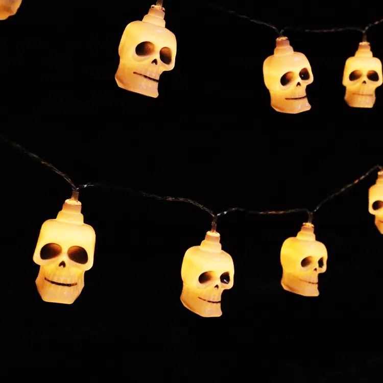 High quality Halloween Ghost Festival Party Light String 3m 20 Lights Led Lantern Horror Atmosphere Skull String Light