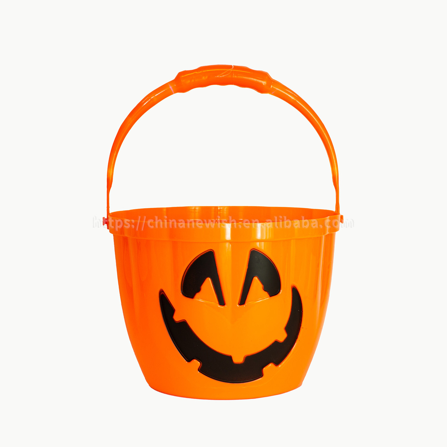 Hot selling Halloween Plastic Pumpkin Bucket Led Candy Lantern for Indoor Outdoor Halloween Party Decoration