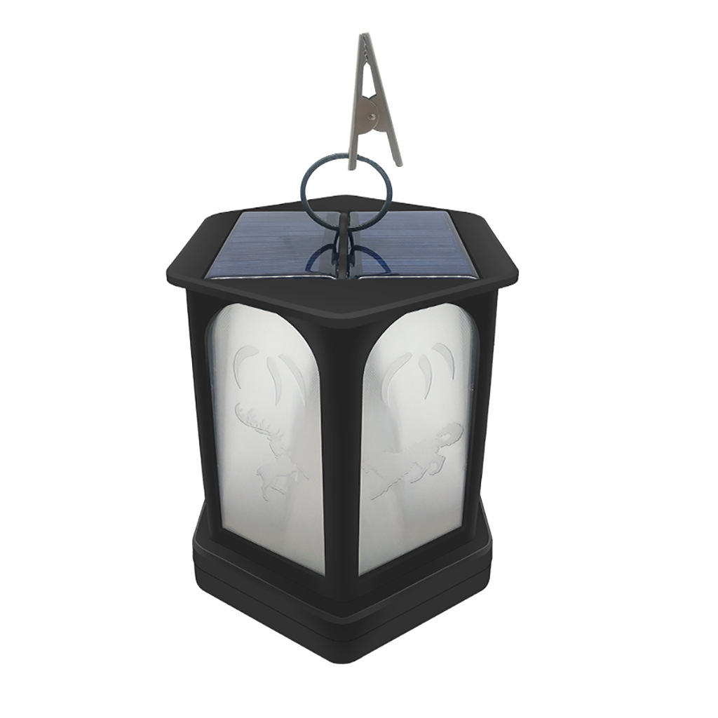 Newish Outdoor Garden Decoration Solar Dancing Flame Torches Hanging Lantern Light