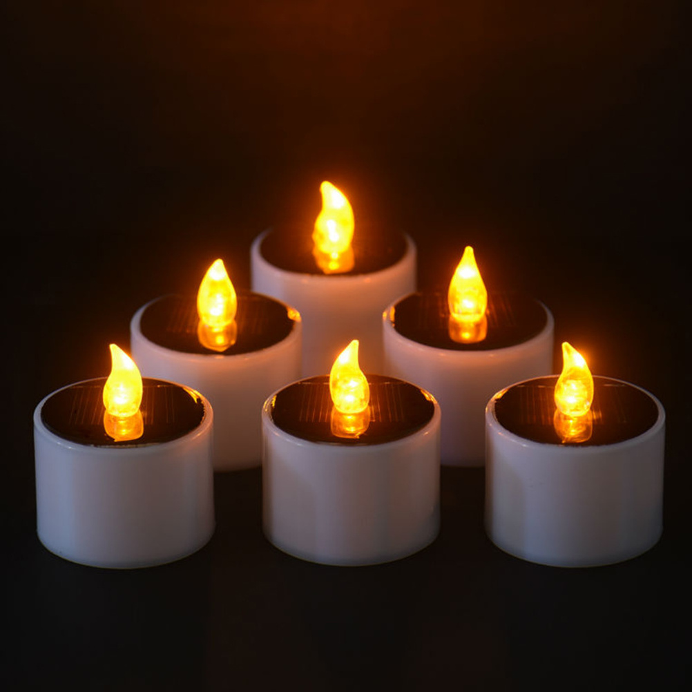 Realistic Bright Solar Recharge Flameless Tea Light Candles Led Christmas Candle Light