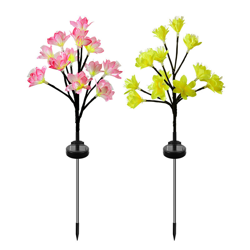 Newish Outdoor Pathway Courtyard Solar Peach Blossom Waterproof Stake Garden Lights