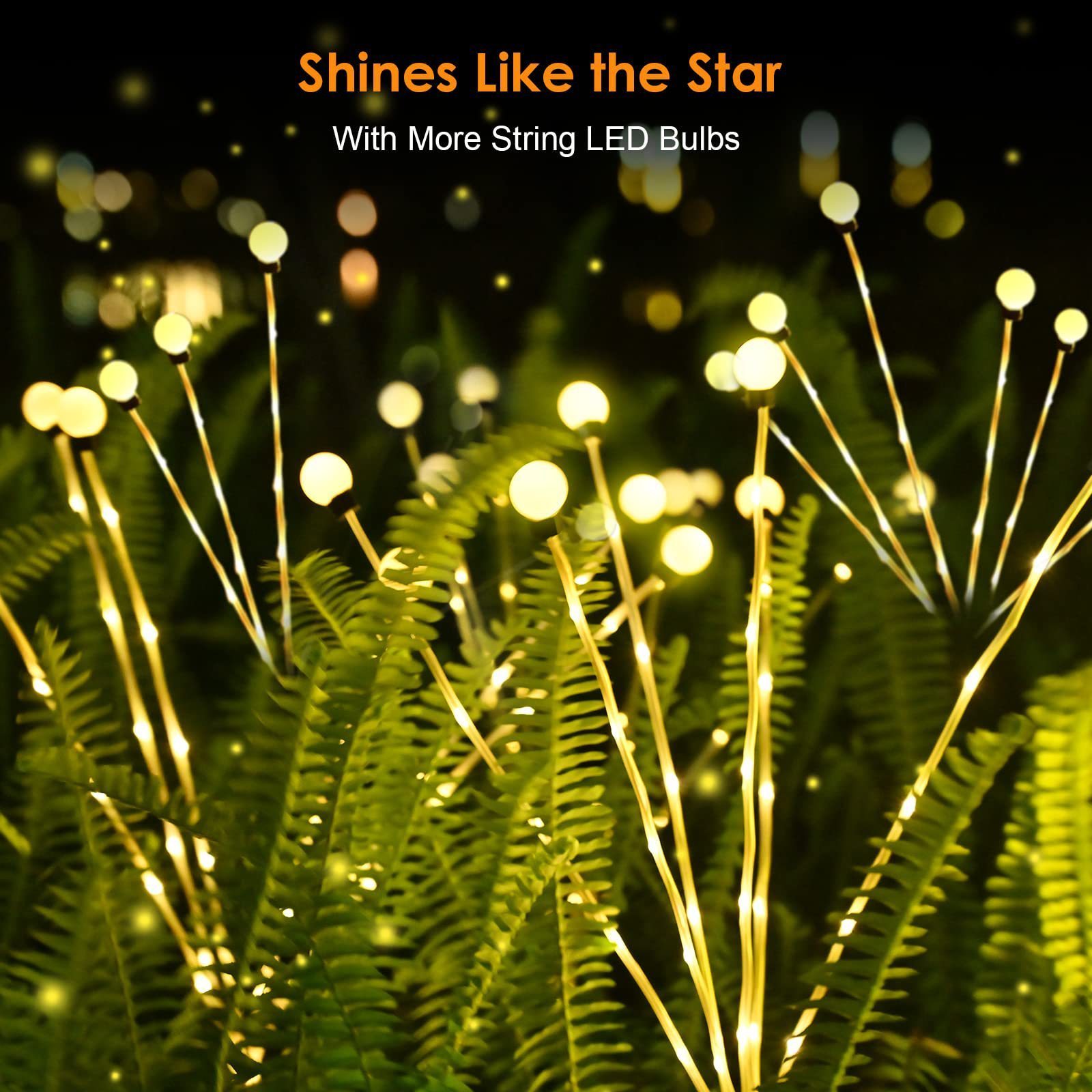 Newish Outdoor Waterproof 6 8 leds Colorful Led Stake Light Starburst Swaying Solar Firefly Lights