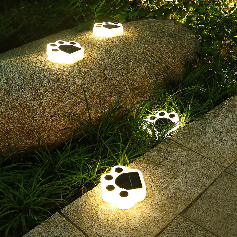 Newish Outdoor Pathway Warm White Led Solar Bear Paw Light