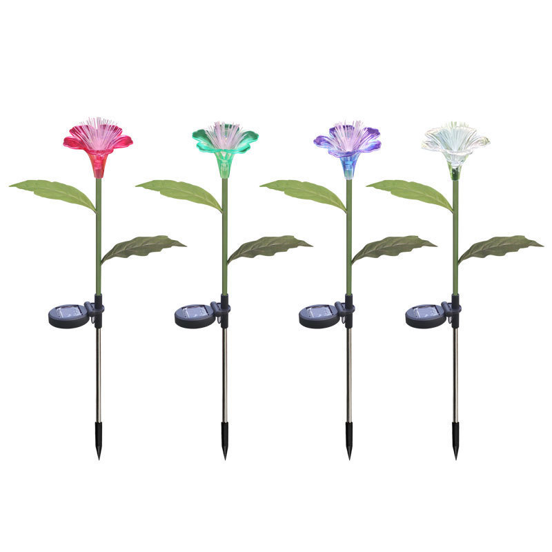 Newish Outdoor Pathway Courtyard Colorful Flowers Solar Stake Garden Lights