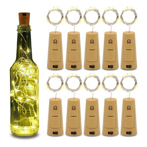 Battery operated wine Bottle stopper 20led Fairy Mini Led Copper Wire String Cork Light For Home Decor