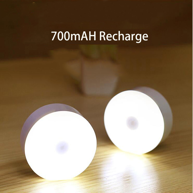 LED Rechargeable PIR Closet Motion Sensor Night Lights 8 Beads Night Lamp for Cupboard Wardrobe Bedroom Kitchen Stairs