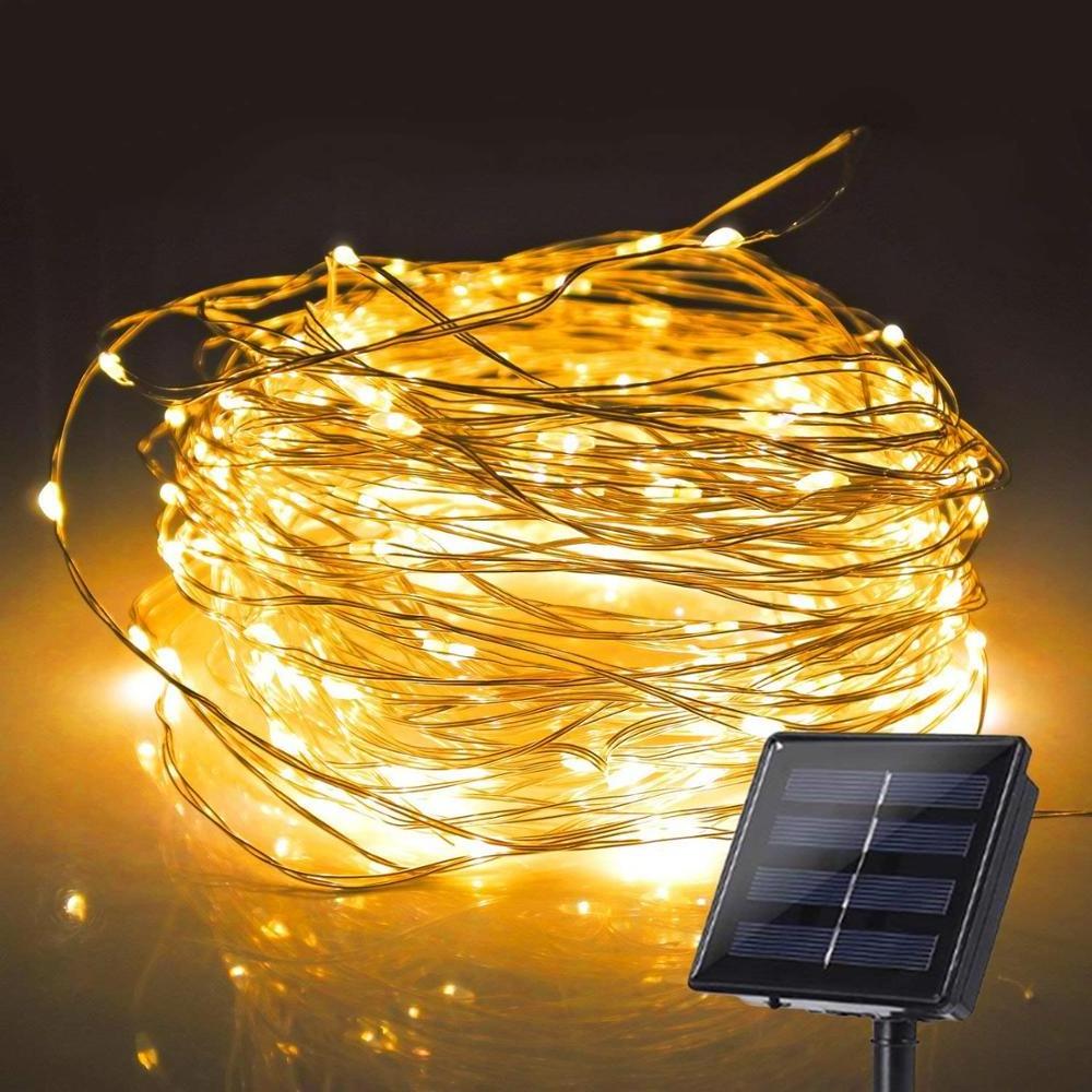 Kanlong 12M outdoor waterproof fairy lights copper wire mini LED solar Christmas string light for garden pation decoration