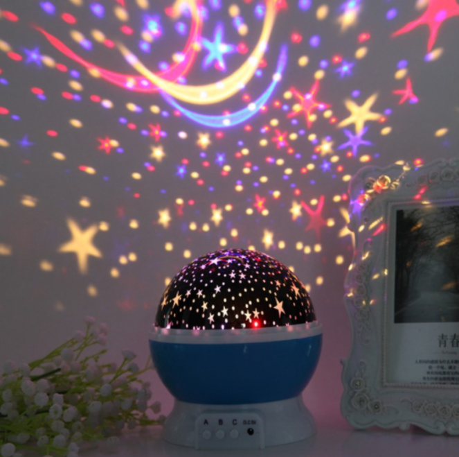 Kanlong laser starry sky projector lamp moon stars night lights battery operated night light for Kids