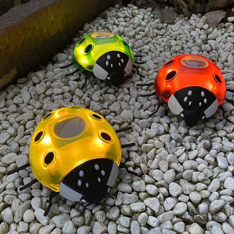 Newish Outdoor Pathway Courtyard Ladybug Solar Simulation Insect Garden Lights