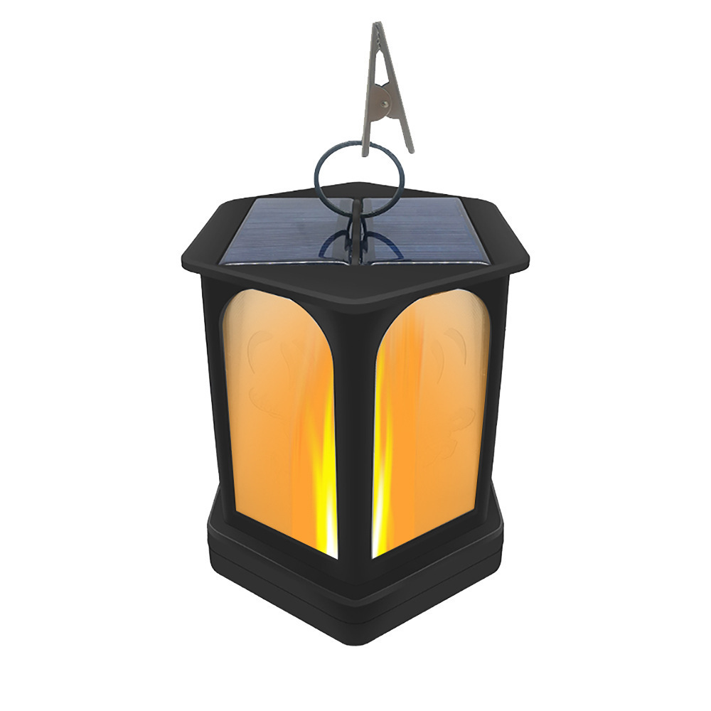 Newish Outdoor Garden Decoration Solar Dancing Flame Torches Hanging Lantern Light