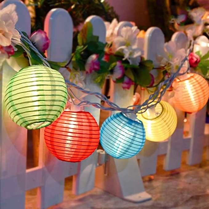 Waterproof Decorative wedding light Hanging Outdoor Lantern 10 Nylon Lantern Fairy String Lights for Party Holiday Bedroom