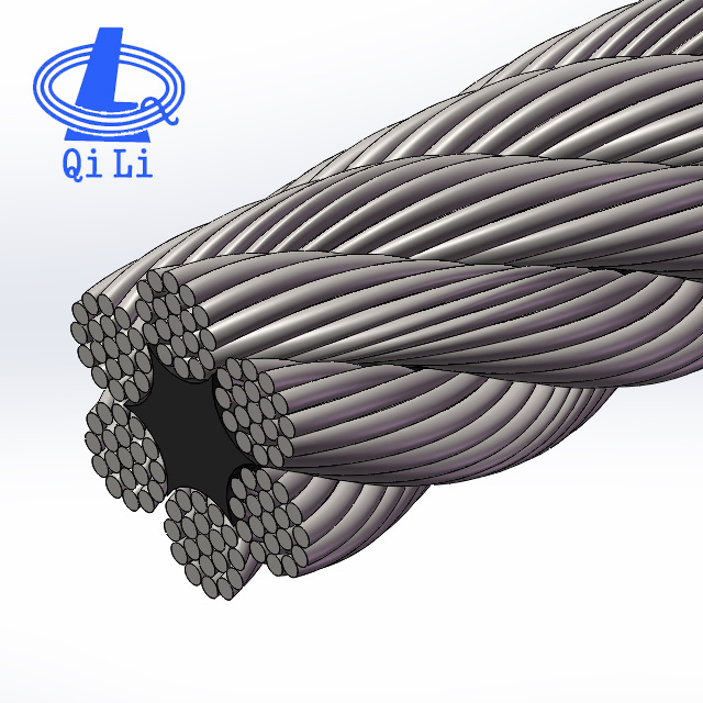 Bridge wire rope 10mm steel cable 6x19 Fibre core galvanized steel cable