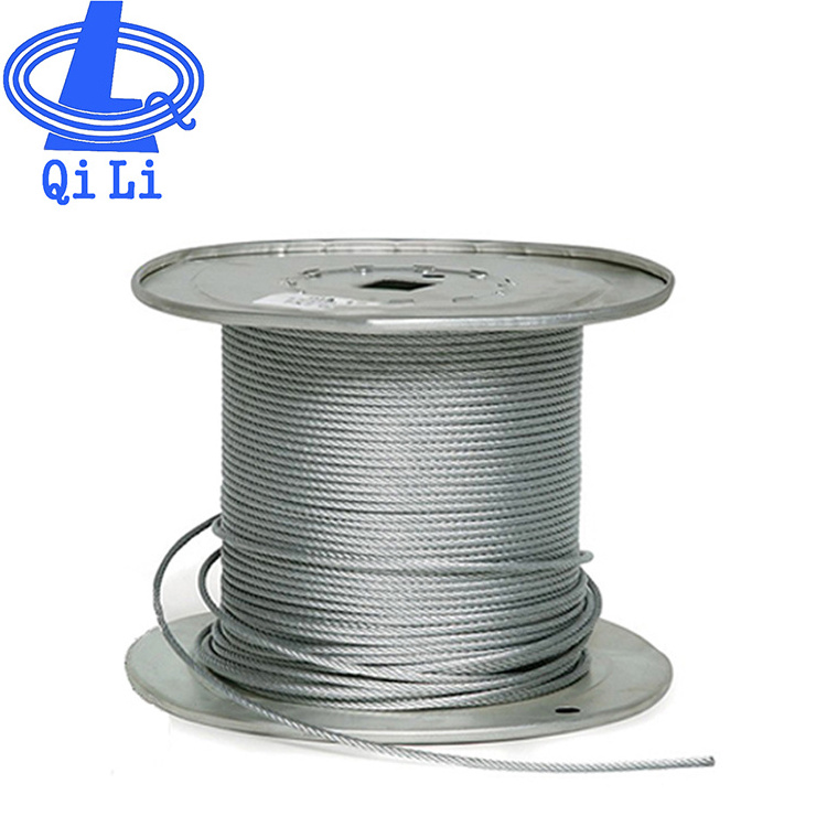 Bridge wire rope 10mm steel cable 6x19 Fibre core galvanized steel cable