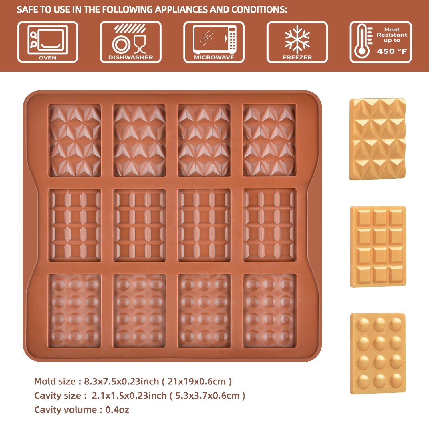 Food grade silicone material chocolate bar mold certification candy molds manufacturer directly silicone candy mold