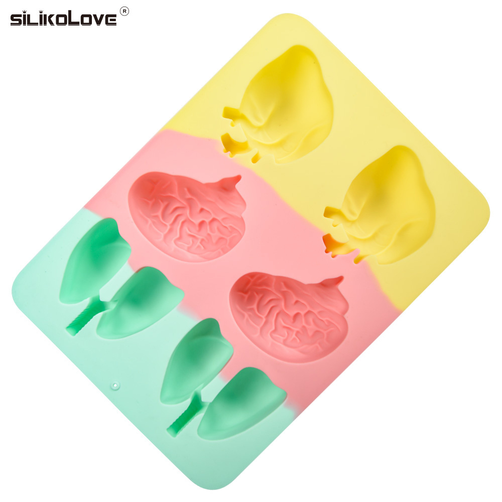 New product silicone organ shape mold baking cake mold brain heart lung silicone ice cube mold