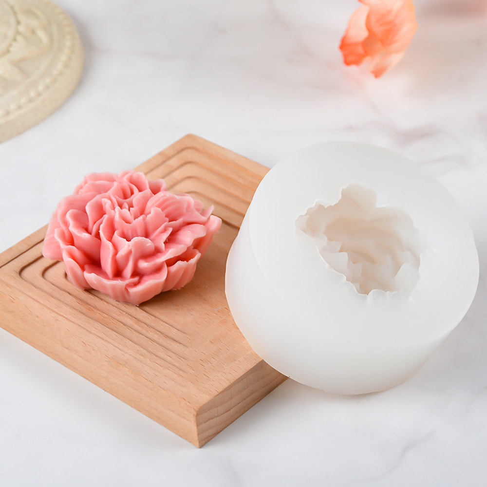 Wholesales diy home bedrooms decoration candle wax mold carnation flower silicone candles scented luxury mold