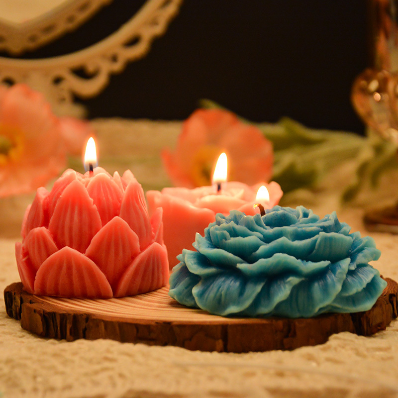 High quality bpa free diy decoration candle wax mould flower silicone candle mold for candle making