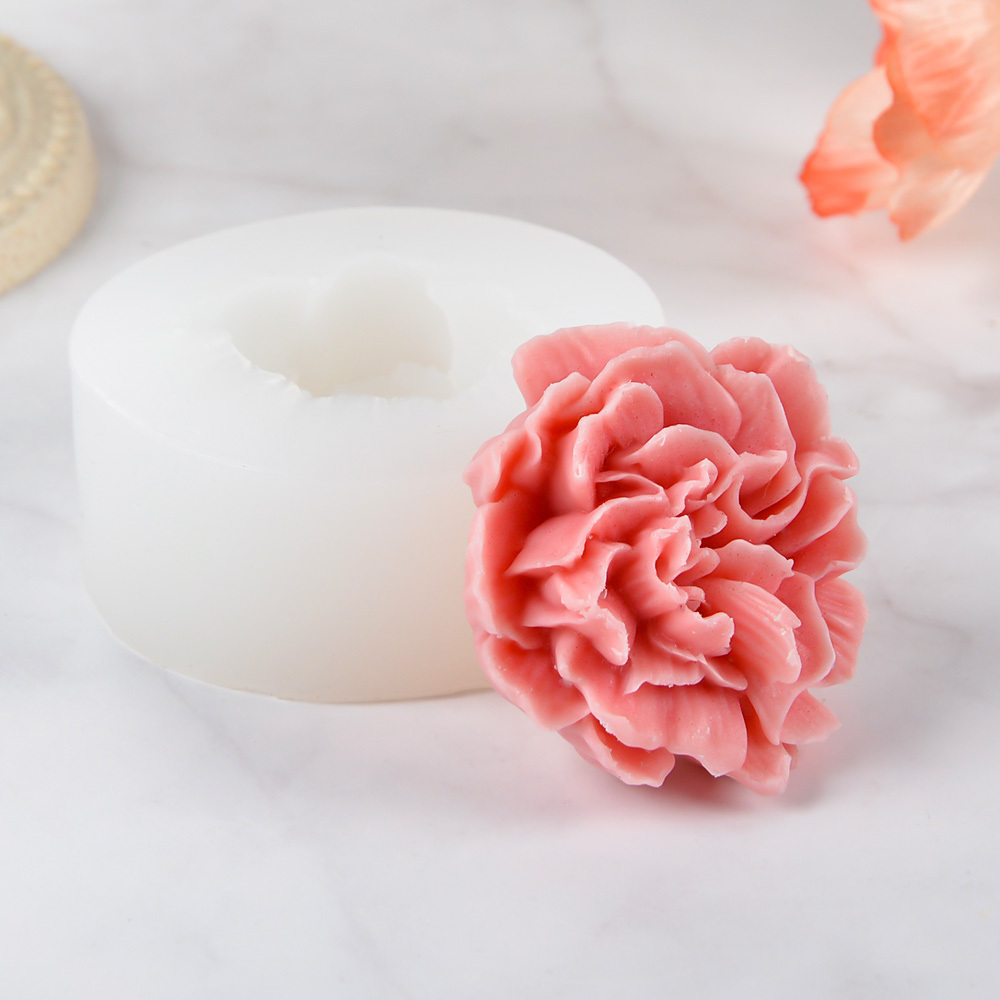 Wholesales diy home bedrooms decoration candle wax mold carnation flower silicone candles scented luxury mold