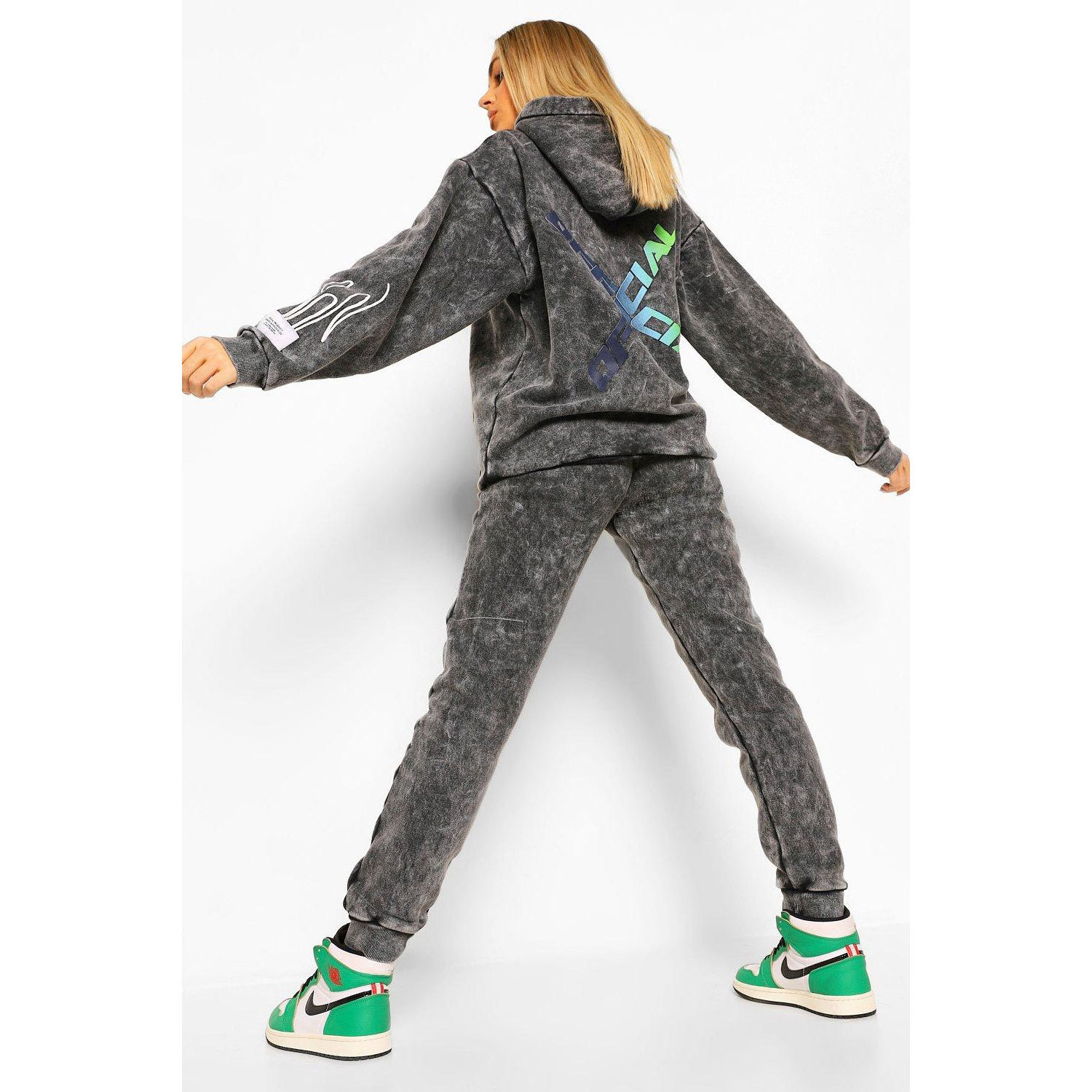 High Quality Heavy weight Acid Wash Tracksuit Vintage Hoodie and Sweatpants Set Custom Design Unisex Acid Washed Sweat Suit