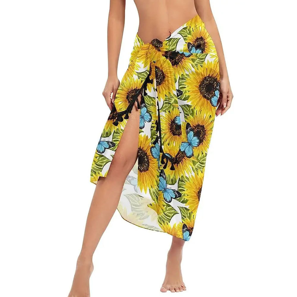 Summer & Beach wear Cover Up Multi Wear Swimsuit Sarong Custom Print Wrap Sarong Cover Up for Women