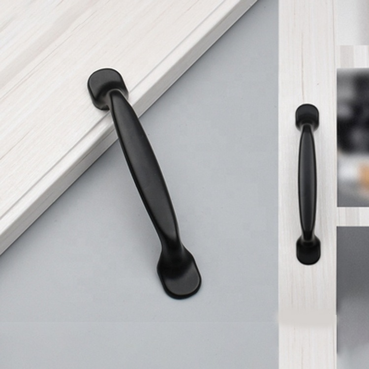 Modern European Style Furniture Handle MatteBlack Metal Knob Cabinet Drawer Handle