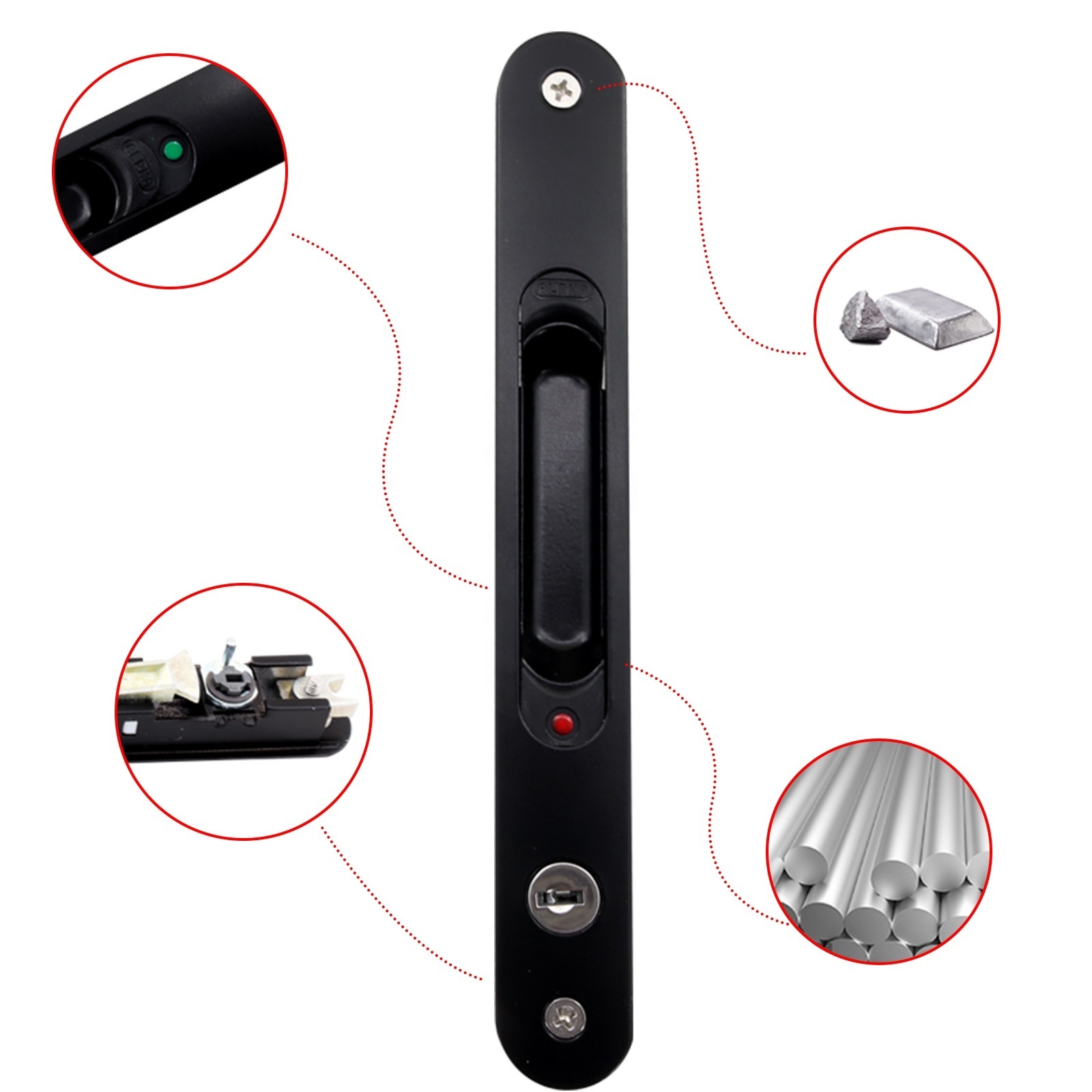 ULW Child Protection Sliding Door And Window Safety Lock With Key Window Flush Lock