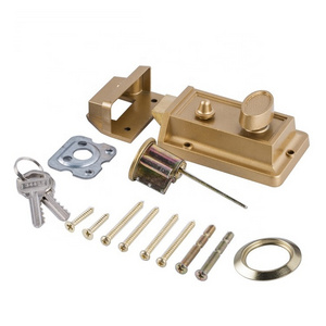 Zinc Alloy Security Night Latch Rim House Gate Door Lock with Key Peru Lock With Brass Cylinder Door Rim Lock