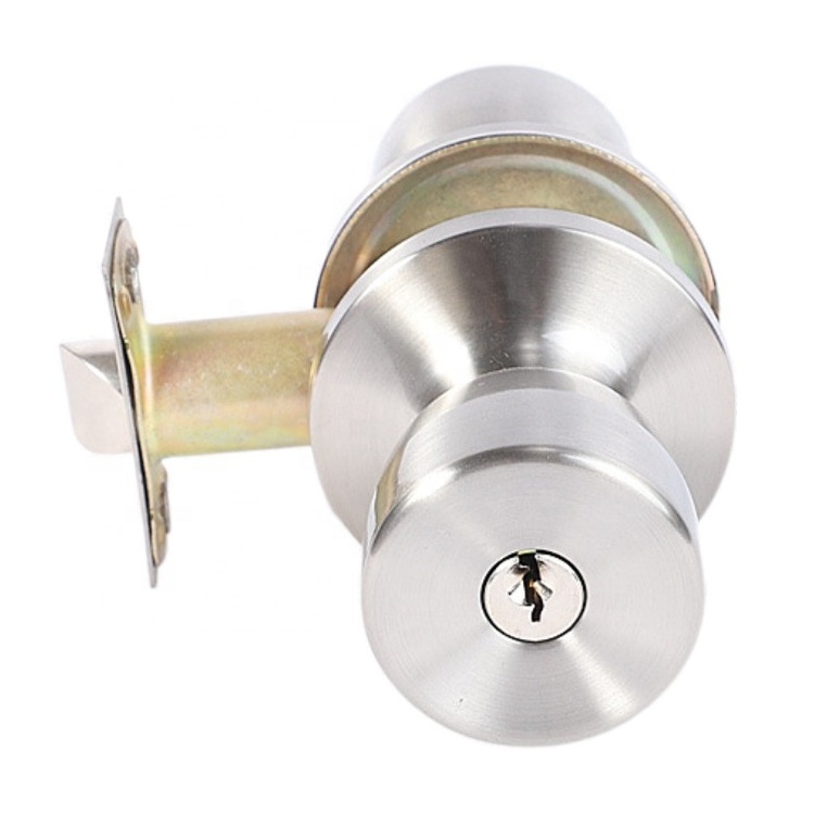 New Iron Security Knob Night Latch Rim Handle Door Lock With 3 Brass Bolt Door Lock