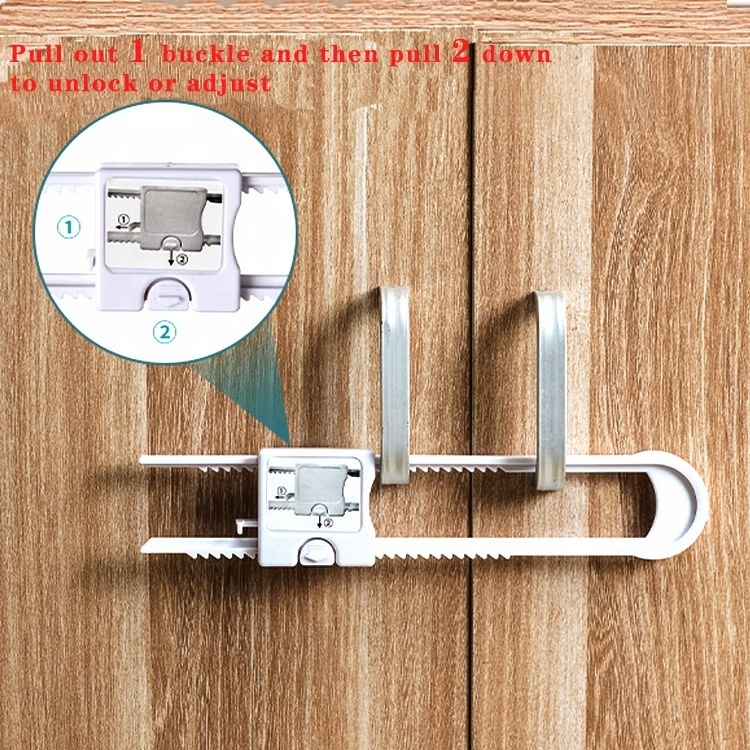 Adoric Sliding Cabinet Locks U Shaped Baby Safety Locks Childproof Cabinet Latch for Kitchen