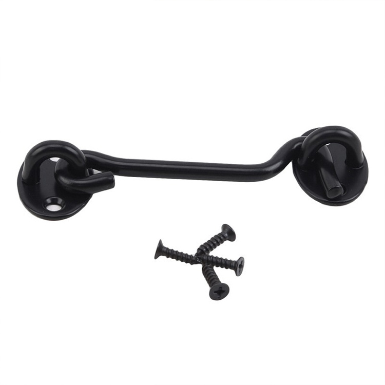 Privacy Hook and Eye Latch Easy Lock for Black barn door latches and window cabin hook