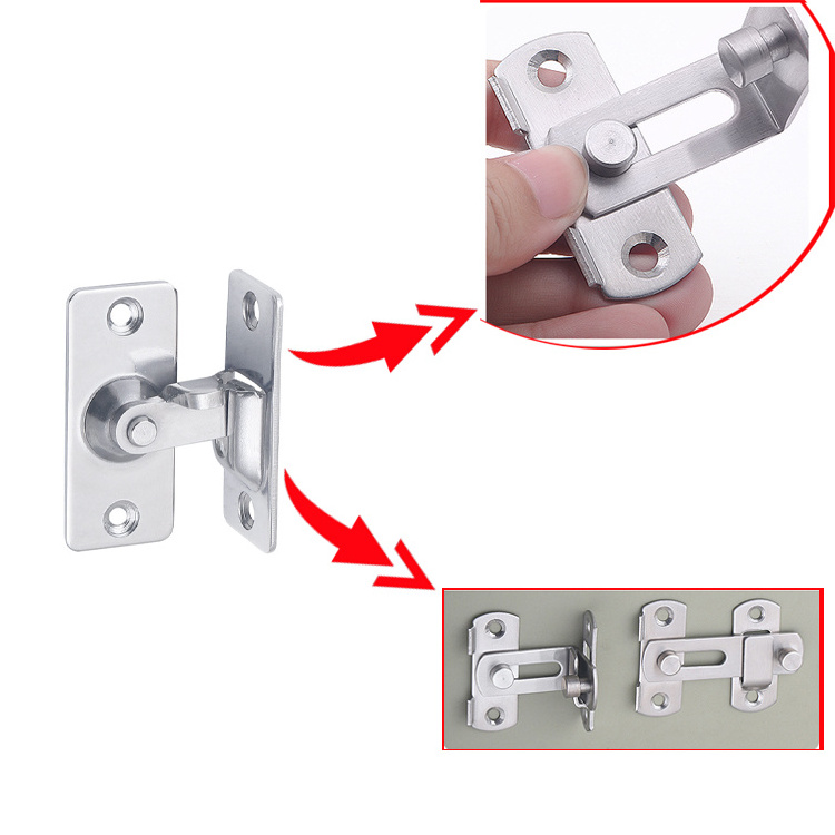 Punch-free 90 Degree Right Angle Door Lock Buckle Lock Bolt Window Sliding Lock bar Bolt