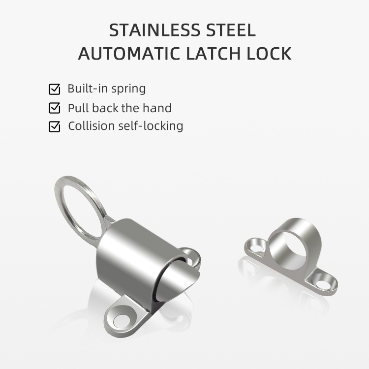 Safety Hasp Sliding Aluminum Door Latch Lock Window Gate Security Pull Ring Spring latch Door Bolt