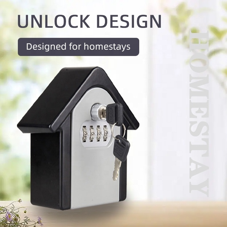 Combination Key Storage Lock Box Indoor Outdoor Wall Mounted Car Key Safe Lock Box Outdoor