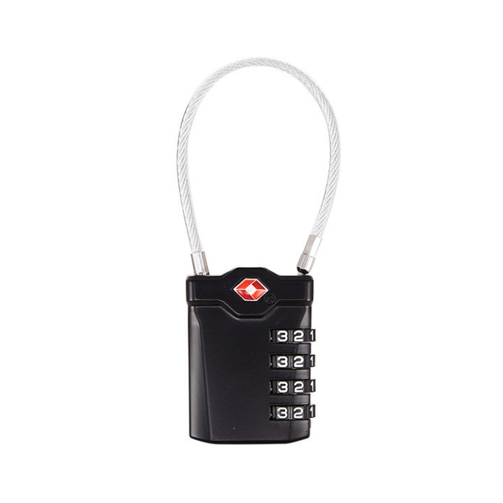 4 Digit secret code password lock Outdoor Waterproof Steel keys cable combination digital safety padlock code lock