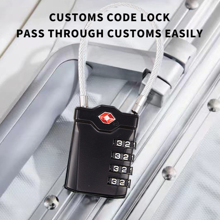 4 Digit secret code password lock Outdoor Waterproof Steel keys cable combination digital safety padlock code lock