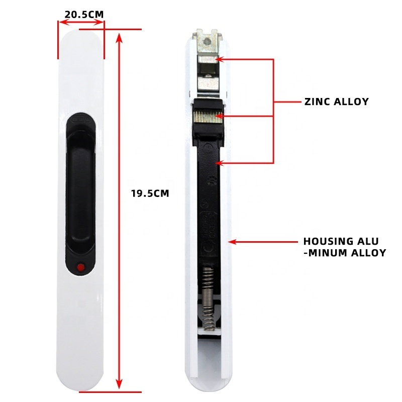 ULW Portable Aluminium Sliding Window Push Lock Powder Coating Painted Casement Window And Door Latch Lock